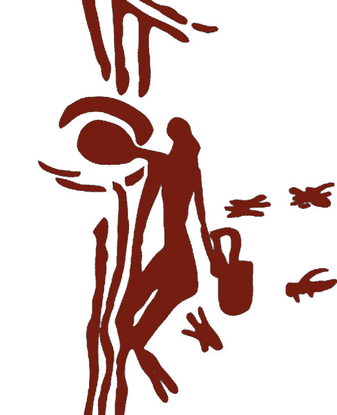 Pittura rupestre raffigurante raccoglitore - Spagna - mesolitico (Achillea GPL)